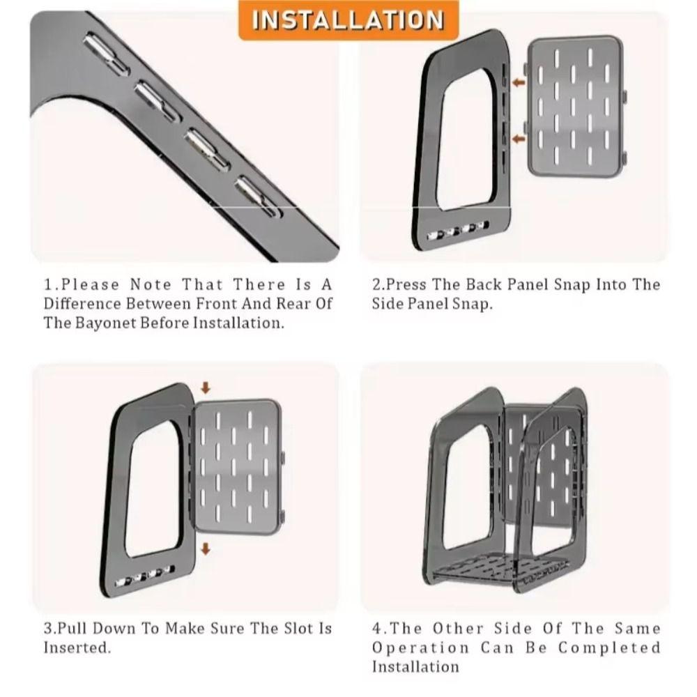 3-Section Transparent Book Stand Acrylic Stationery Shelf Magazine Rack  Document Organization