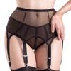 Women's High Waist Elastic Mesh Garter Stockings with 6 Claws