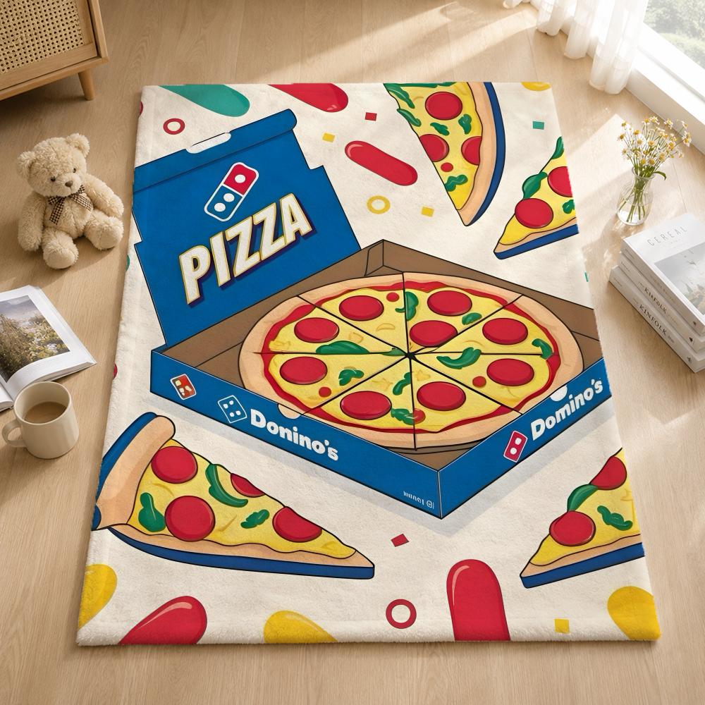 Food D-DominosPizza Throw Blankets Soft Warm Flannel Blanket Bedding for Bed Living room Home Sofa