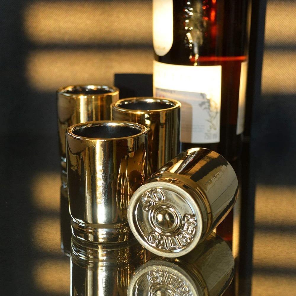 Gold Shot Glass 3 Oz Wine Cup Barware Liquid Cup  Man