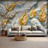 Современные 3D обои с рисунком листьев для гостиной, спальни, ТВ-фона, домашнего декора