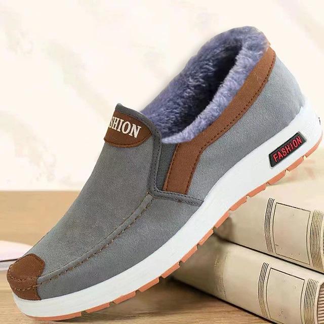 Winter Old Beijing Cloth Shoes Casual Velvet Shoes Warm Non-slip Men's Cotton Shoes Thickened Shoes Snow Boots for the Elderly