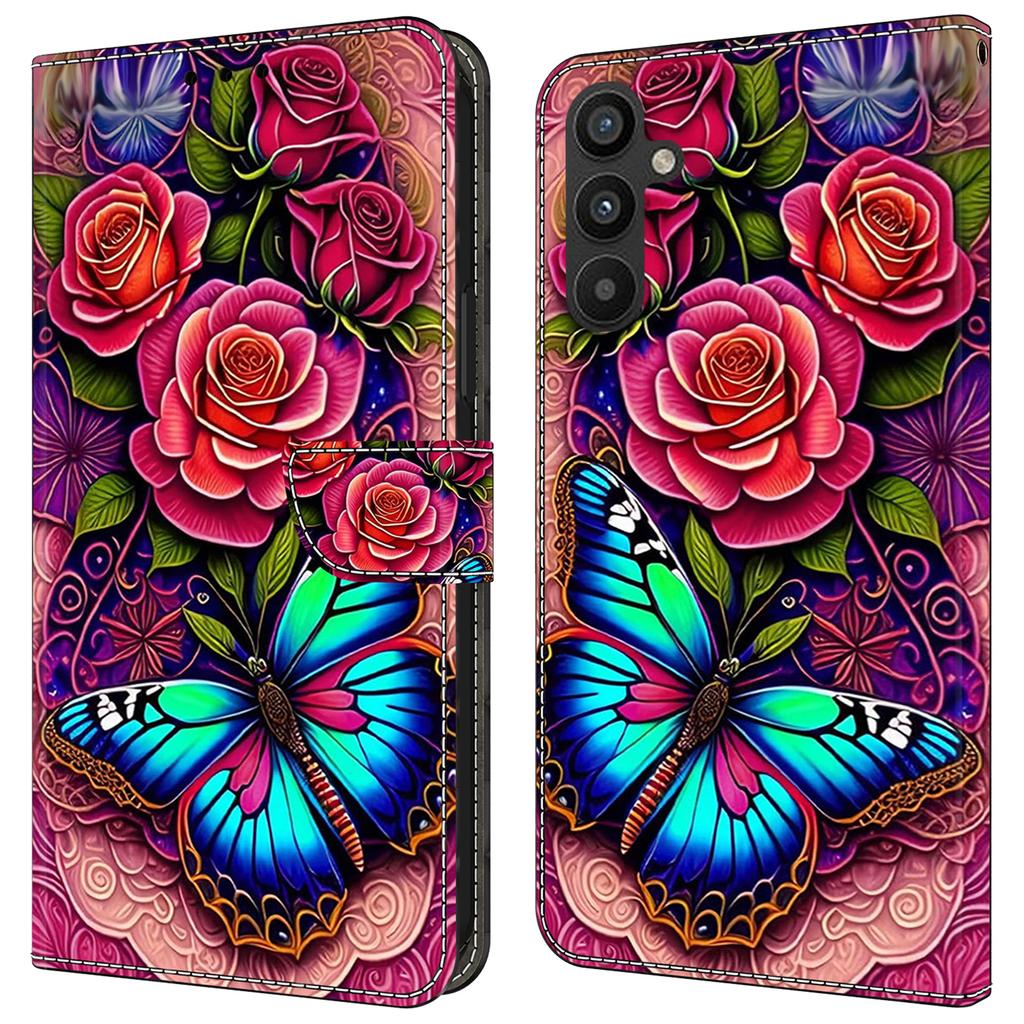 Чехол-кошелек для Samsung Galaxy A35 5G, из ПУ кожи с узором, на магнитной застежке, тип - книжка