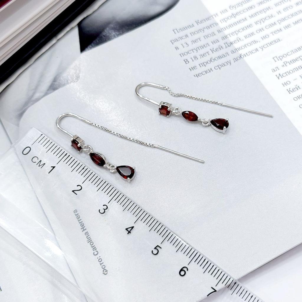 Серебряные серьги с натуральным гранатом 2.69ct (2167471)
