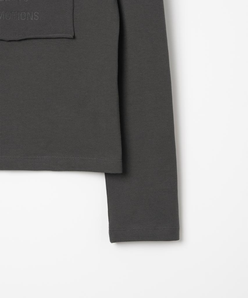 MILLO WOMEN Layered Lettering T-Shirt [Charcoal]