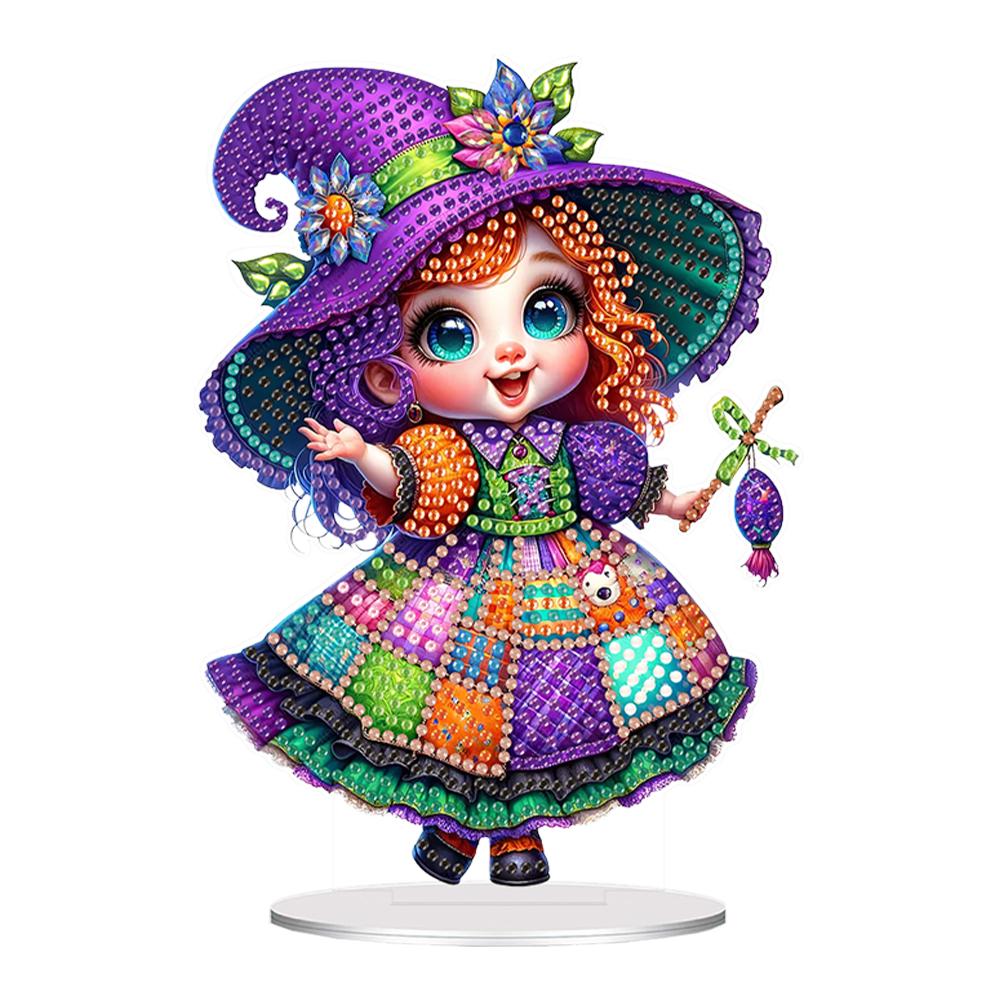 Акриловые мультяшные животные алмазная живопись настольные украшения набор ведьма 5D DIY алмазное искусство настольные украшения для взрослых начинающих