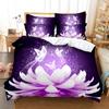 Purple Bedding Set Polyester Duvet Cover Quilt Cover 3D Comforter Cover Lavender Butterfly Double Full King Queen Twin Single