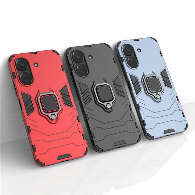 For Xiaomi Redmi 13C Case Hard Armor Finger Ring Protective Bumper For Redmi 13C 12 12C 10C 10 9 9C 9T Case For Redmi 13 Cover