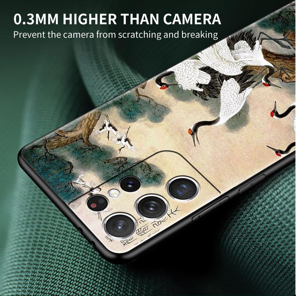 Чехол для Samsung Galaxy S20 S22 Ultra S21 FE S10 S9 Plus Note 20 10 Lite 9 мягкий чехол для телефона Tiger Crane ART