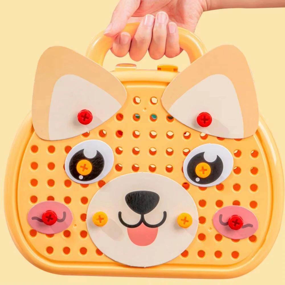 non-toxic Pretend Play Educational Assembling Toolbox Toy Electric Screwdriver Screwing Repair 4-6 year Montessori Kids Repair Toolbox Toy