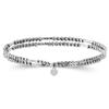 [R4088] - Silver Hematite Gray 'Mineralia' Silver Bracelet (rhodium) - 30cm 2mm (2 Rounds)