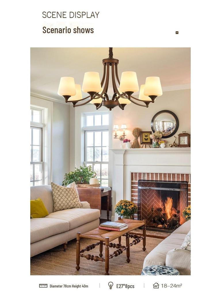 Retro French Iron and Glass Chandelier for Living, Dining, or Bedroom