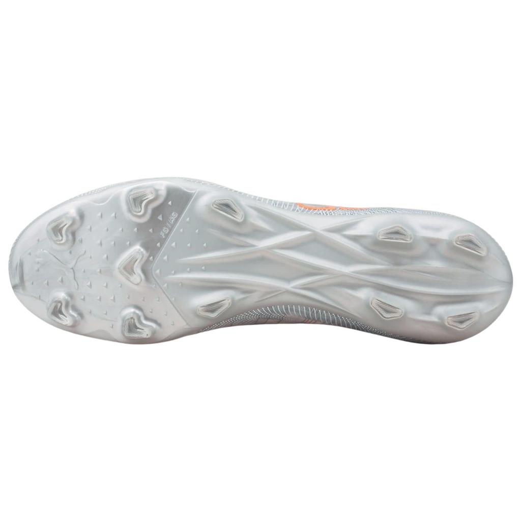 Puma Ultra 3.4 Round Toe Lace-Up AG (Rubber Short Studs) Fabric Durable Breathable Soccer Shoes Men Soccer Shoes Silver Orange 106699-01