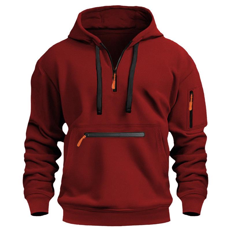Men's Waterproof Multi-Pocket Zipper Hoodie for Autumn & Winter