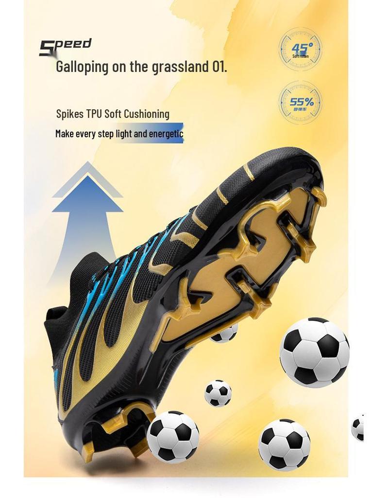 High-quality Anti-slip Breathable High-top Soccer Shoes for Adult Training & Competition