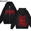Streetwear Full Chain Zipper Jacket Berserk Hoodies Anime Sweatshirts Jackets Thin Fleece Long Sleeve Hoodie Black Hood Sweater
