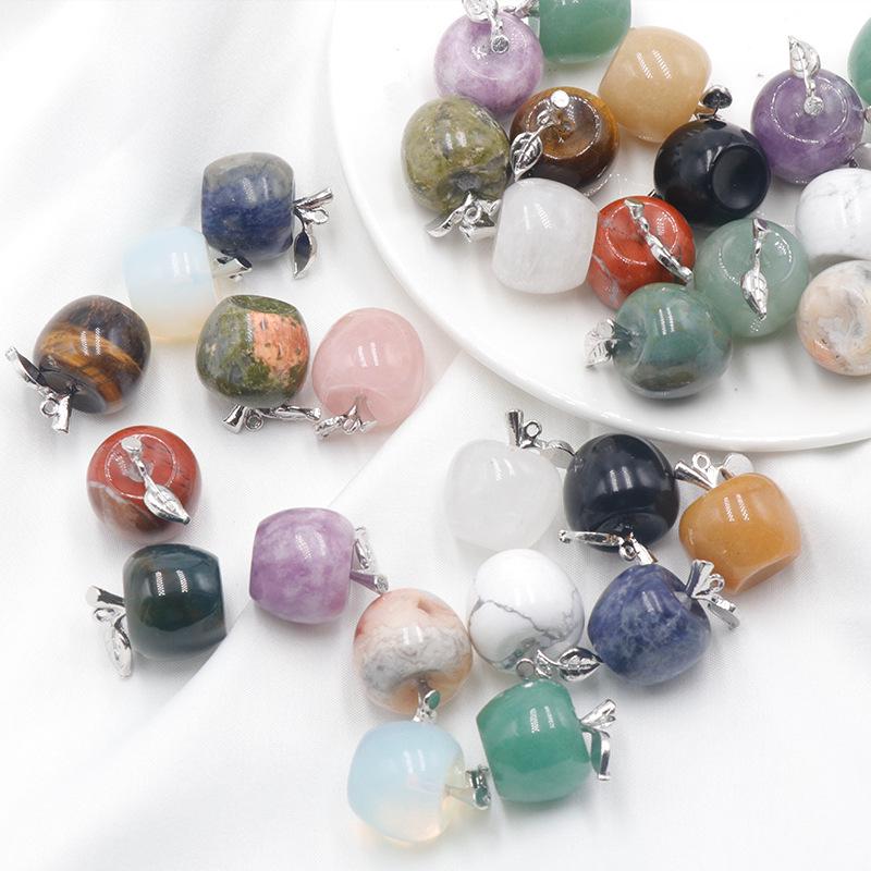 Натуральный Кристалл Агат Полудрагоценный Камень Аметист Подвеска Яблоко Рождественский Подарок