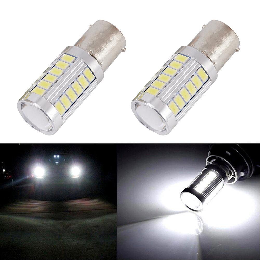 2 шт. P21W 1156 BA15S светодиодный фонарь заднего хода 12 В 33SMD 5630 CanBus светодиодные лампы для указателей поворота автомобиля, яркие белые