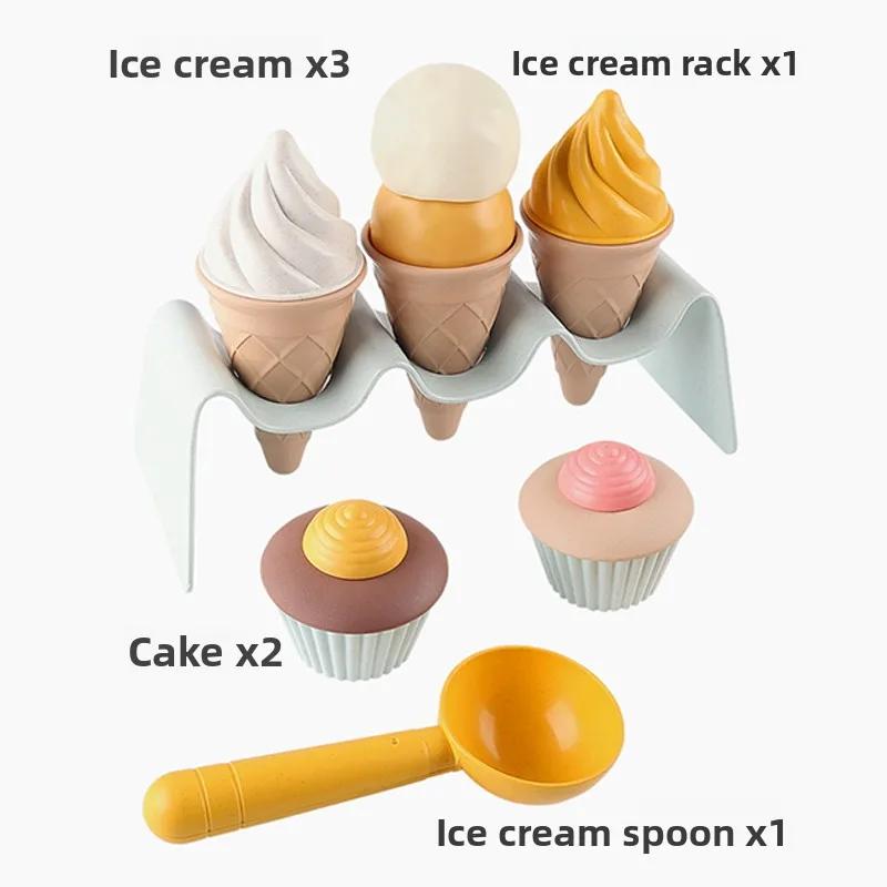 Non-Toxic Kinder Pretend Spielen Spielzeug Weizen Stroh Material Eis Spielzeug Kche Graben Werkzeuge Umwelt Nordic Wind Im Freien Spielen