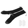 Electric Heated Socks Soft Thicken Cotton USB Rechargeable Battery Thermal Socks Grey Black