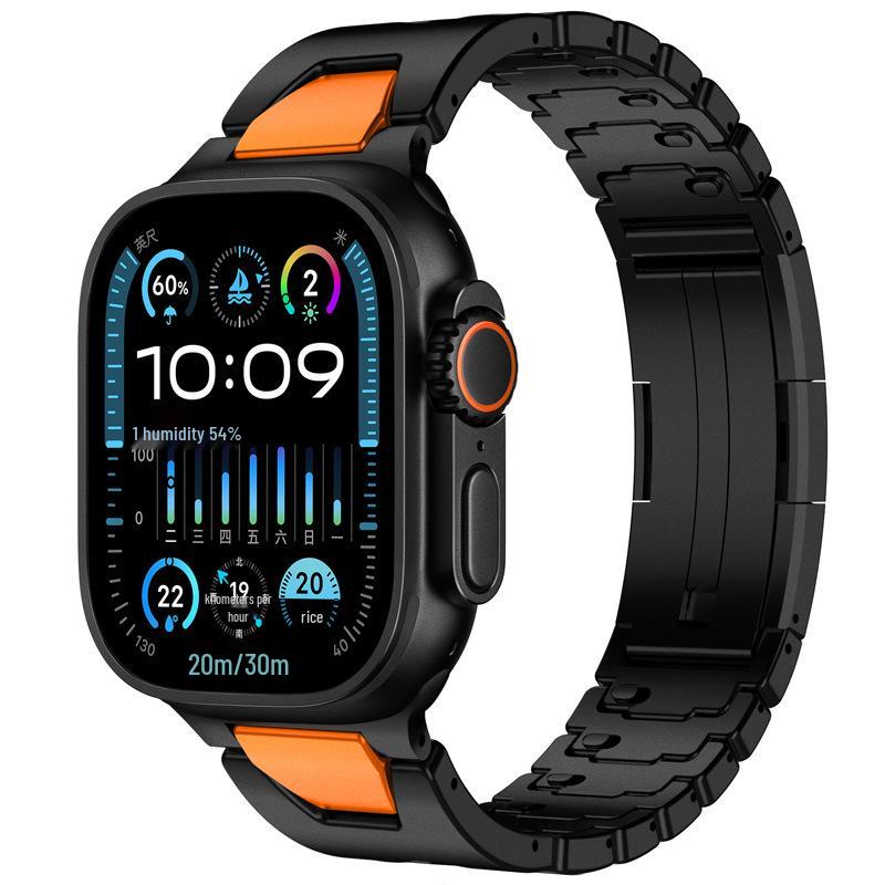 Быстросъемный стальной бизнес-браслет H-звеньев для Apple Watch Ultra 3 / Apple Watch 11