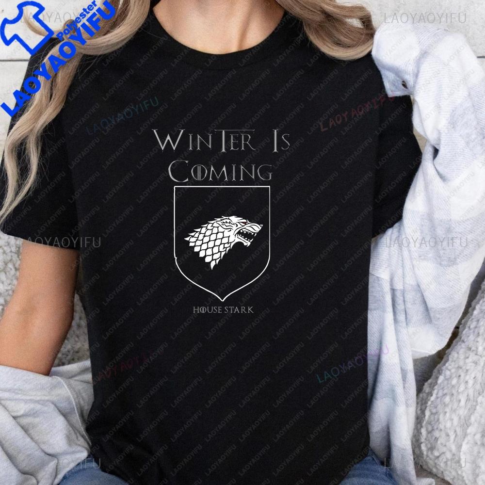 TV Series Game of Thrones Printed T-shirt Top Neutral Trend Harajuku Short Sleeve Unisex Shirt Pattern Large T-shirt