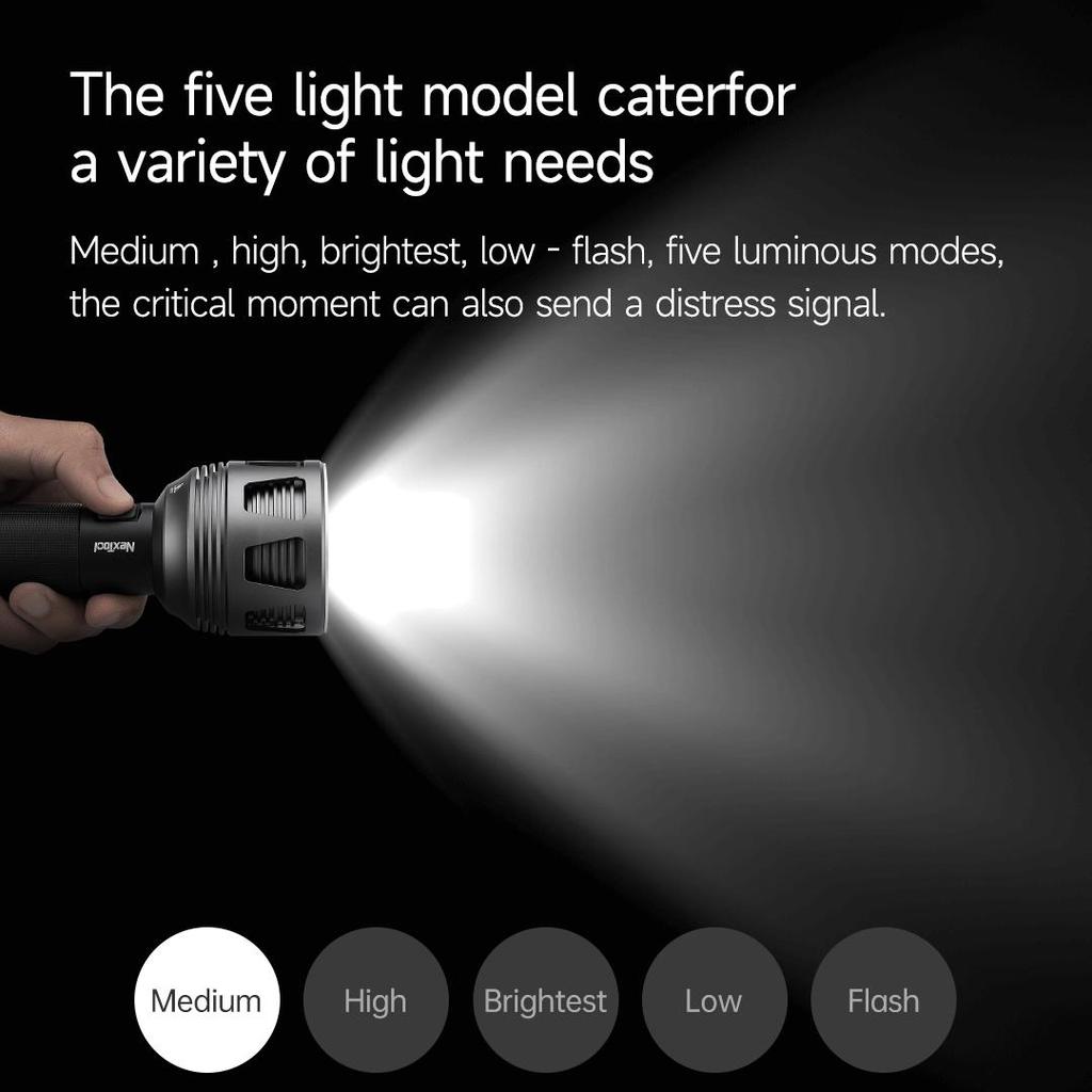 Nextool Фонарик 3600лм 450м Водонепроницаемый IPX7 10000мАч Перезаряжаемый через USB Поисковый фонарь Светодиодный аварийный свет Для кемпинга на открытом воздухе