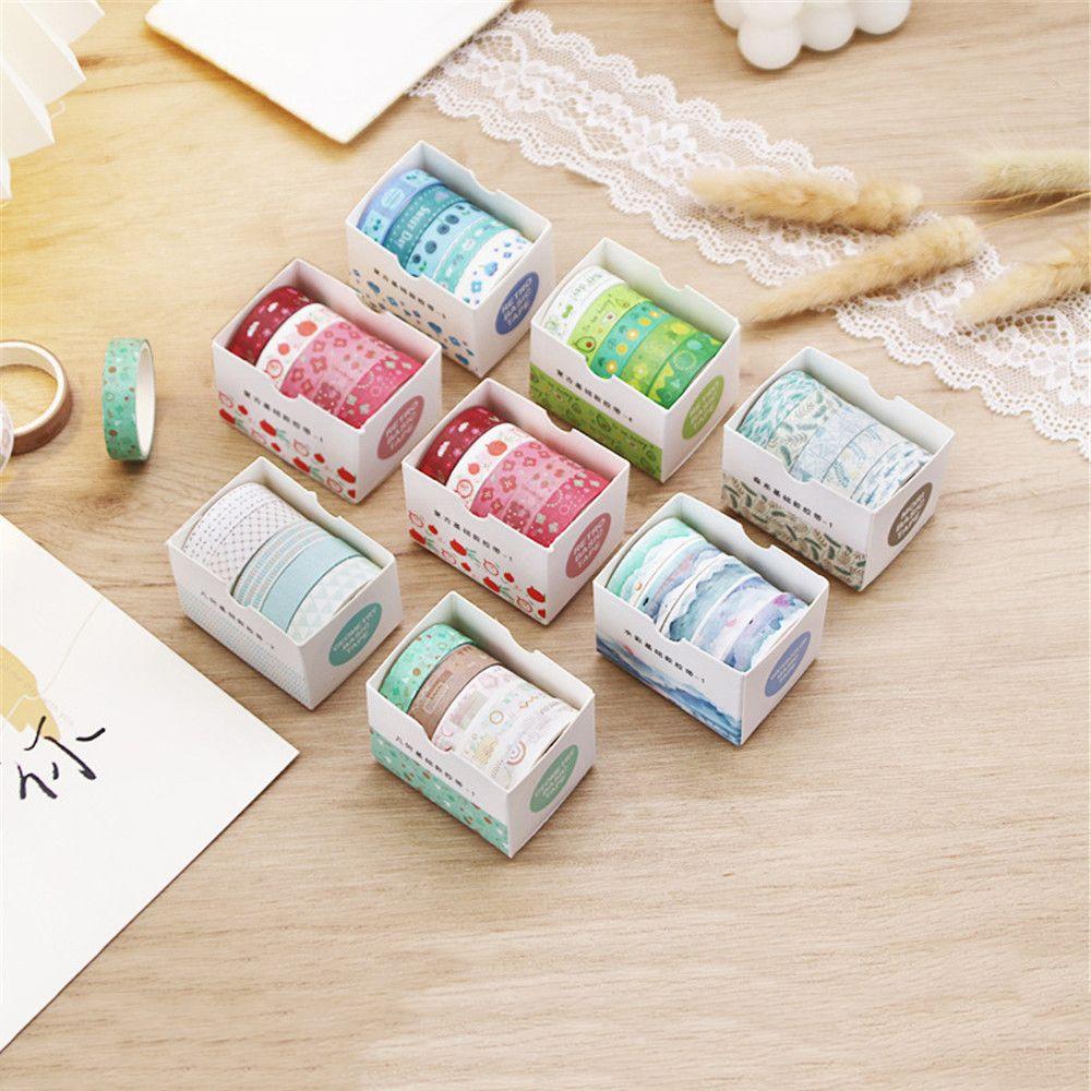 5Rolls/box Decorative School Supplies Masking Tape Washi Tape Adhesive Scrapbooking