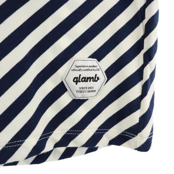 Неиспользованная glamb сделано в Японии Футболка с коротким рукавом с узором в полоску 1 Женская Б/у