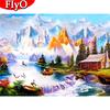 Полный квадратный круглый алмазный комплект для вышивки озера Алмазная картина Гора Вышивка крестом Пейзаж Домашний декор