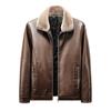 Autumn/Winter Business Leather Jacket Men's Plush Leather Jacket Pu Leather Men's Leather Jacket