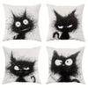 4pcs Fried Kitten Throw Pillow Cover Decorative Sofa Cushion Cover Perfect Choice for Living Room and Bedroom Decoration