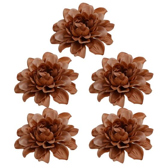 5 шт. искусственных шелковых цветов, сохраняющих свежесть, художественные, красочные, очаровательные, искусственные цветочные головки георгинов