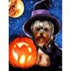 DIY алмазная живопись собака тыква полная круглая алмазная вышивка Хэллоуин мозаика декор для дома 30x40 см/12x16 дюймов