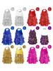 Kids Jazz Latin Costume Halter Leotard with Shiny Sequins Ruffles Metallic Hair Accessory