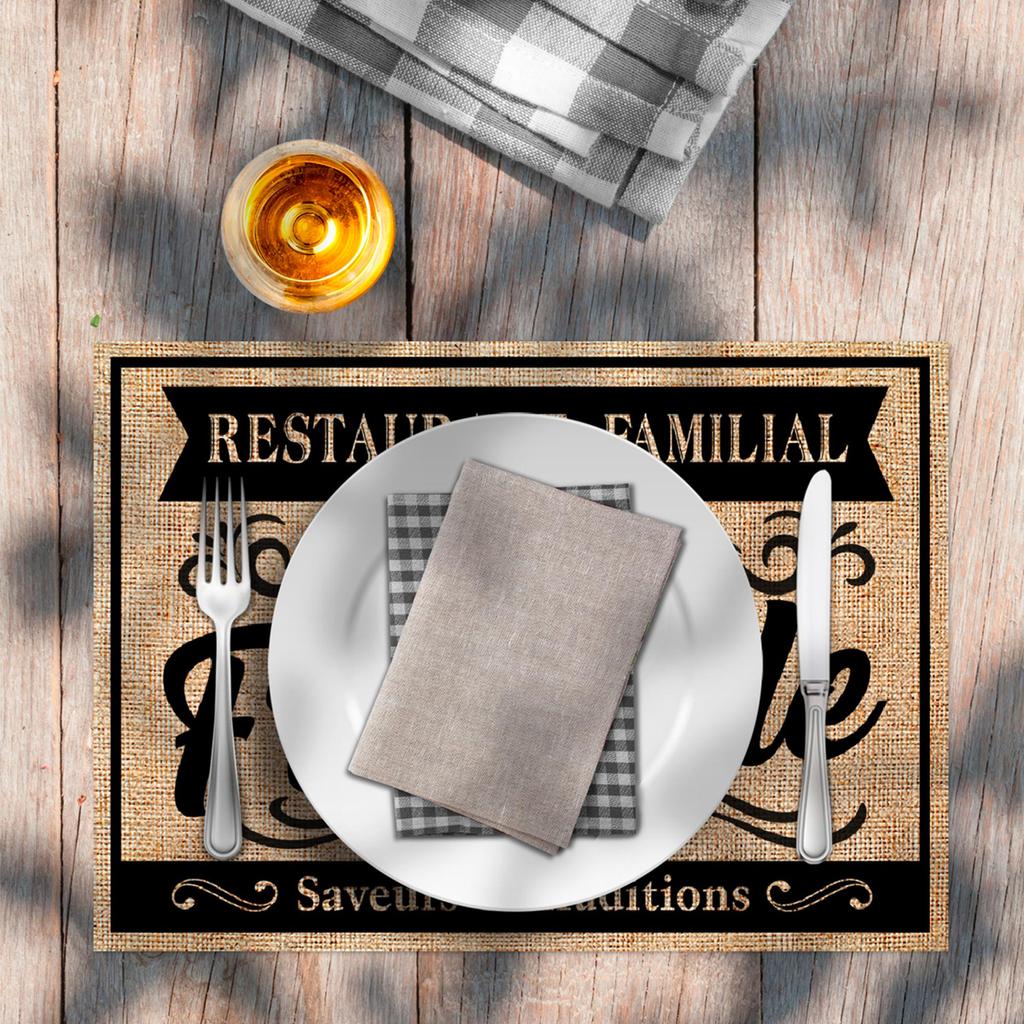 Les Trésors De Lily [A1520] - Подставка для столовых приборов из мешковины 'La Fringale' бежево-черный - 42x30 см