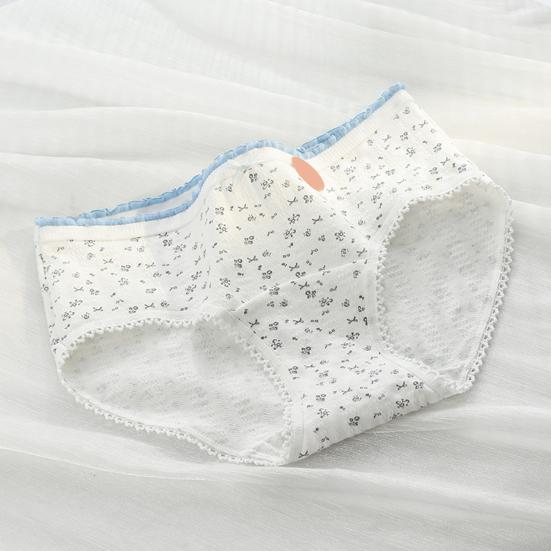 5 Pcs Women's Cotton Briefs Mid Rise Full Coverage Ladies Panties Floral Print Soft Stretch Underwear