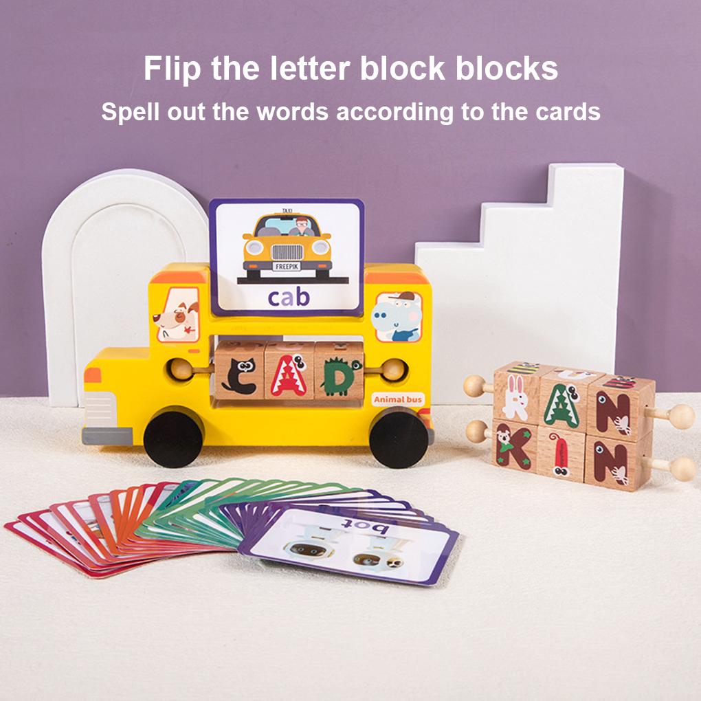 Baby Card Board Toy Children Toddler Educational Alphabet Spell Words Blocks Home Kindergarten Teaching Game Set Birthday