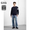 GXG Men's Casual Color Block Striped Knit Sweater