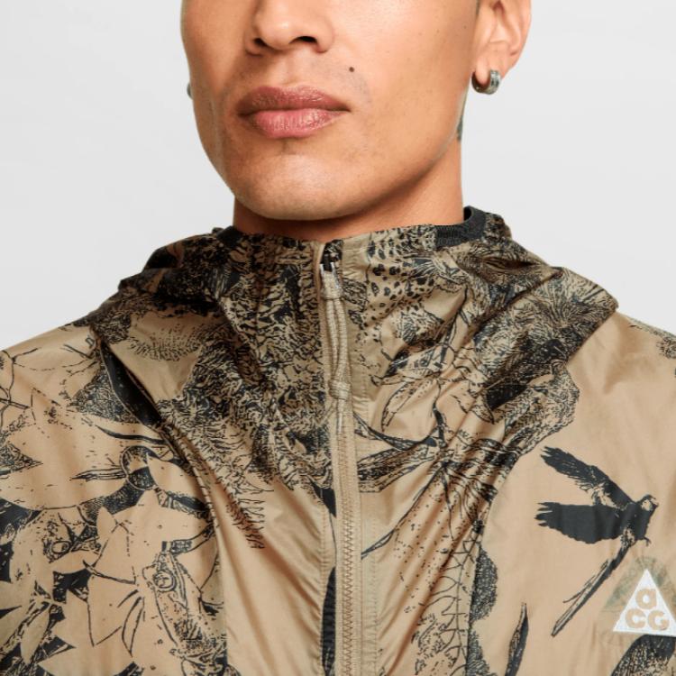 Nike ACG Cinder Cone Ветрозащитная куртка Парашют Бежевый/Антрацит/Вершинный белый Мужская верхняя одежда Загар HJ2885-297