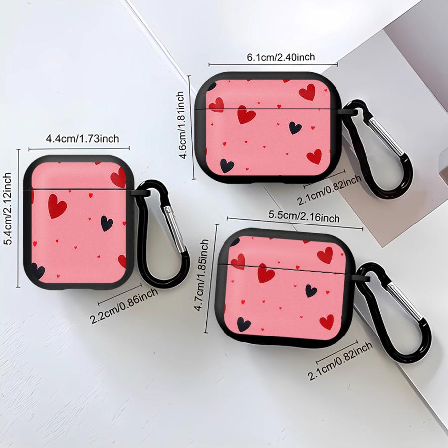 Ретро Любовь Красный Черный Чехол Для Airpods 2 3 4 Pro2 Pro3 Pro 1 Мягкий Чехол-Крышка Для Наушников