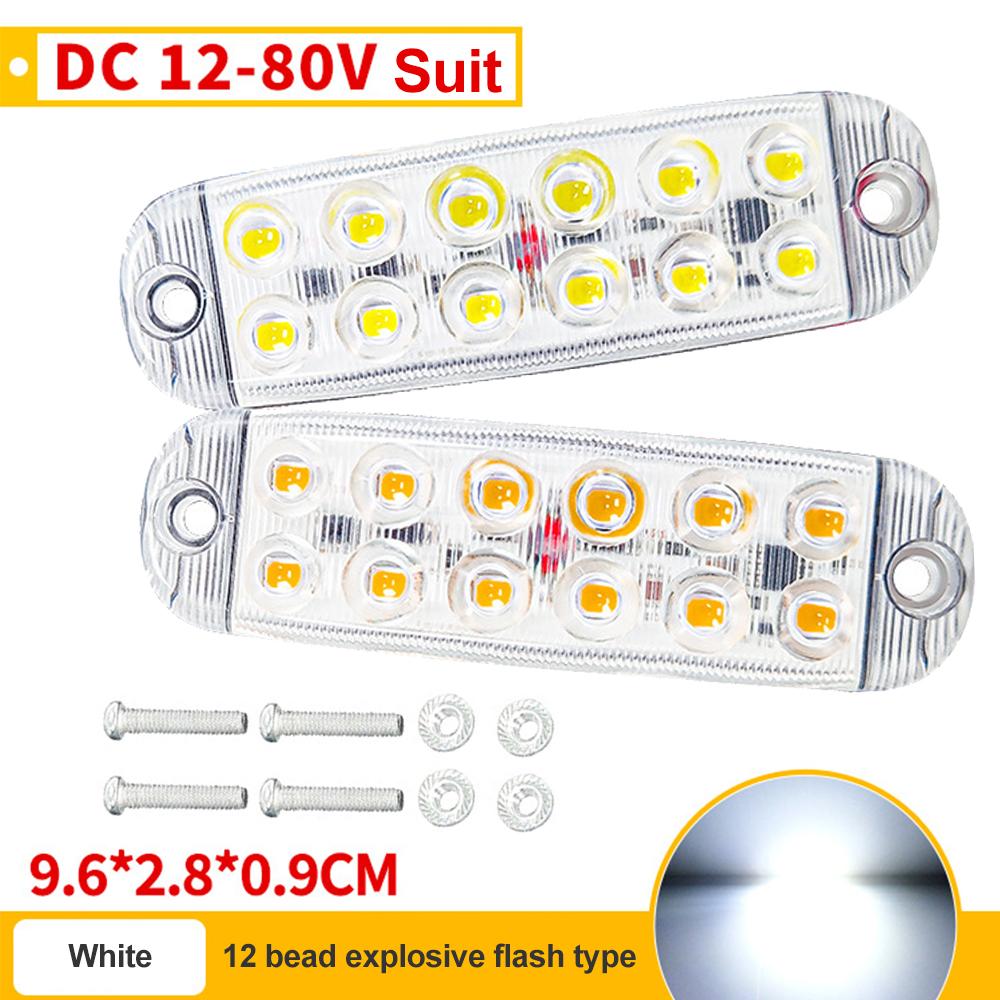 12 Led Strobe Side Warning Light Strobe Grille Flashing Lightbar Car Truck Beacon Lamp Amber Yellow White Traffic Light 12V-80V