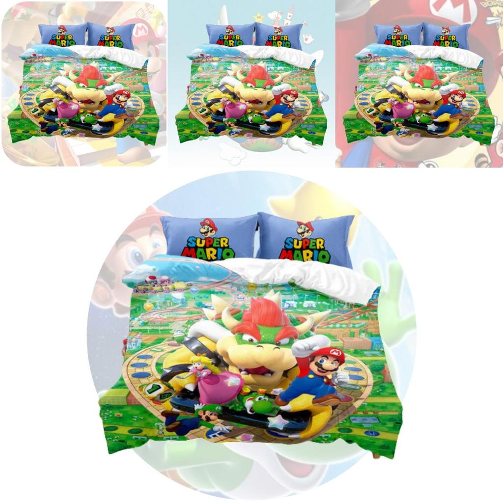 Cute Cartoon Mario Children's Three-piece/four-piece Bedding Set