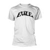 Evile Logo (white Ts/black Print) White Unisex T-shirt