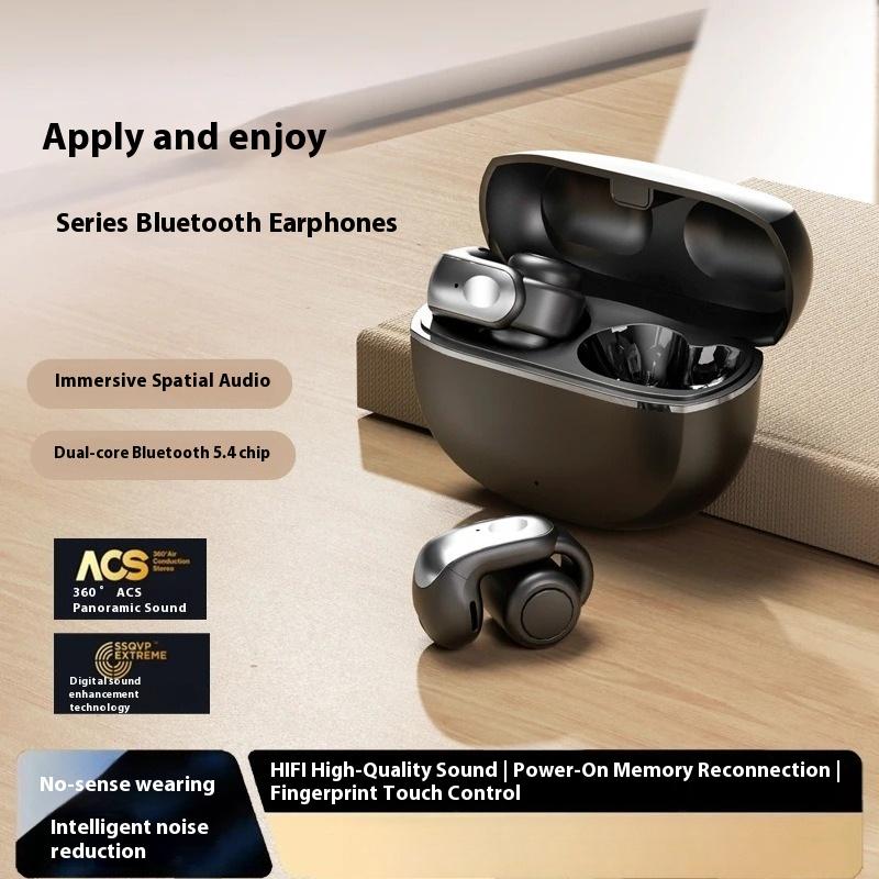 Ear Clip Bluetooth Headset Sports for Android Apple Long Battery Life Digital Display