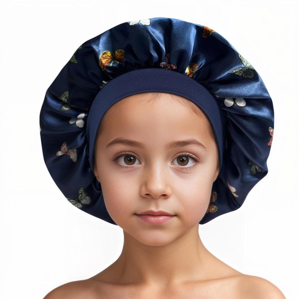 Children's Satin Sleep Cap - Soft Elastic Silk-like Hair Care Hat