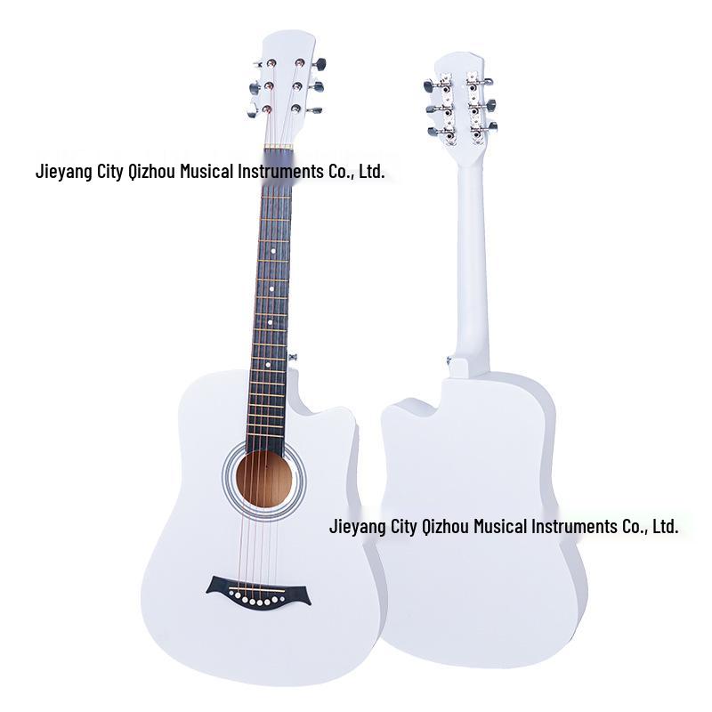 38-дюймовая акустическая гитара с вырезом Folk для начинающих - Начальный уровень, Настраиваемый логотип, В наличии