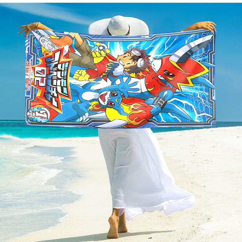 1pc Dragon Battle Heroic Quest beach towel,quick drying absorbent beach towel,outdoor sports swimming beach towel,Soft and comfortable Y72819