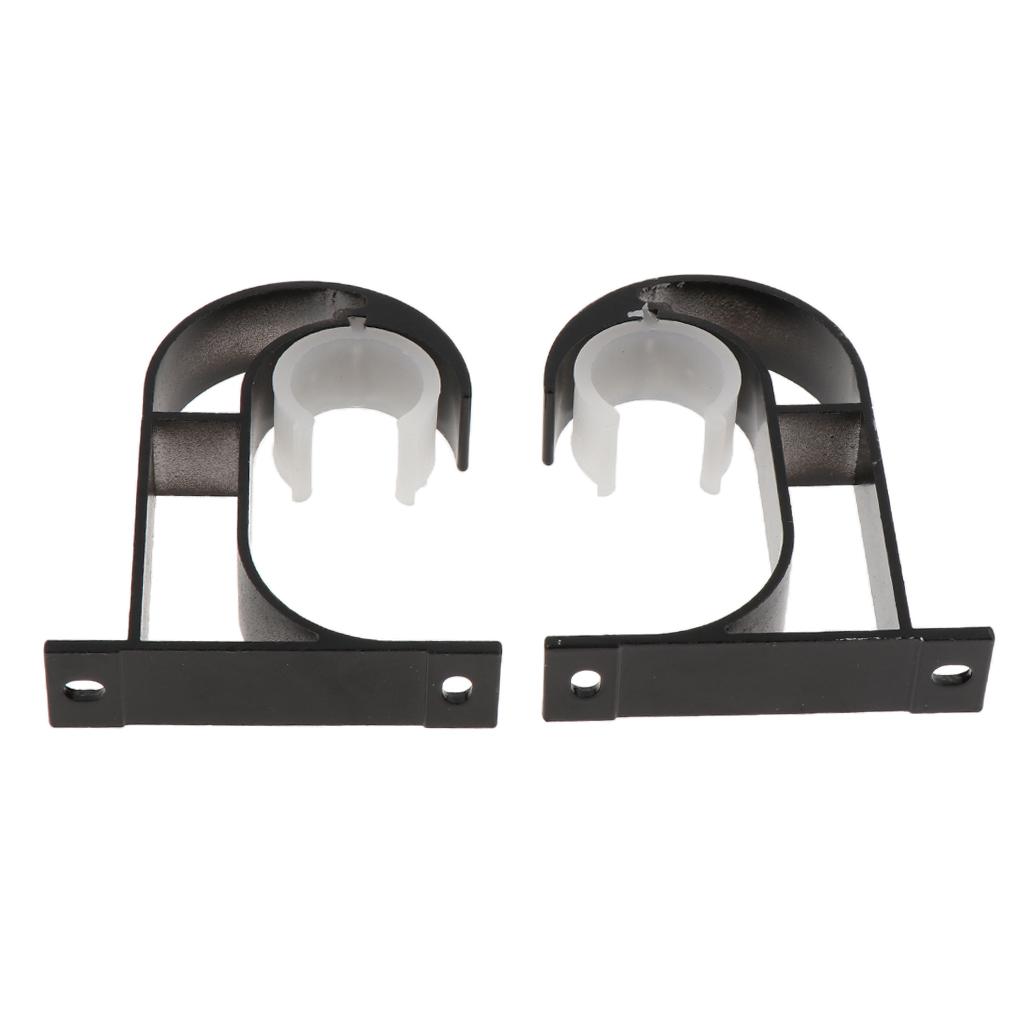 Set of 2, Curtain Brackets Drapery Rod Holder Hardware Black Heavy Duty