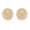 Estele Gold Tone Beige Round Ripple Stud Earrings for Girls and Women